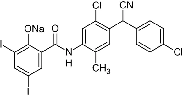 Closantel Sodium Chemical Structure