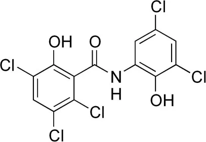 Oxyclozanide API Chemical Structure